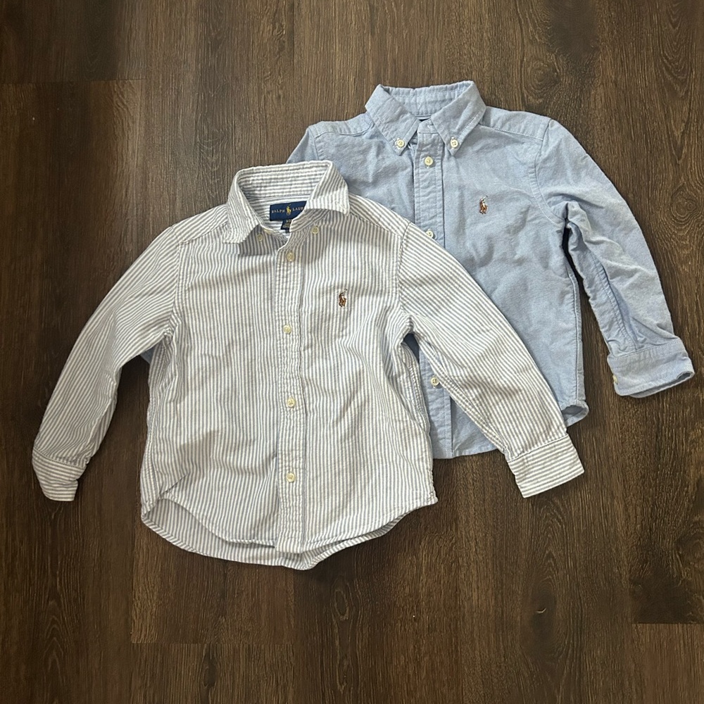 2 Polo Ralph Lauren Toddler Button Up Shirts- size 3t